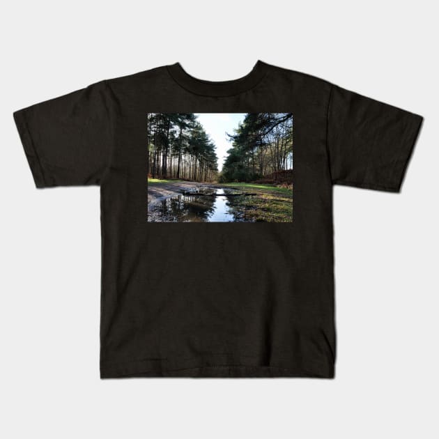 Reflection in Swinley Forest Kids T-Shirt by fantastic-designs